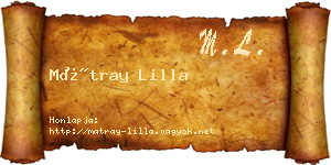 Mátray Lilla névjegykártya